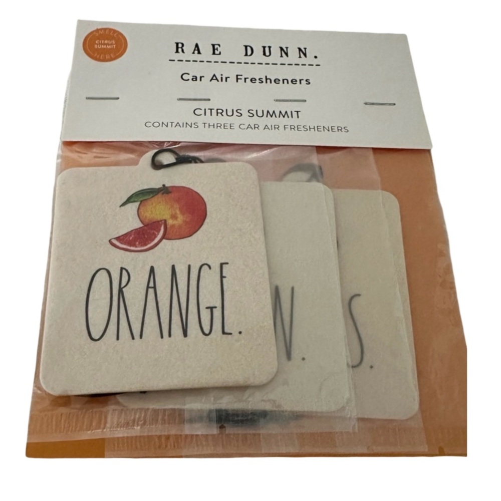 Rae Dunn Citrus Summit Car Air Fresheners Fruit Set of 3 Orange Lemon